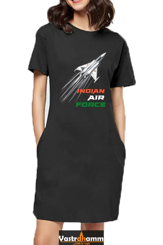 Sky Warriors: Indian Air Force T-Shirts Dress for Women Vastrdhamm