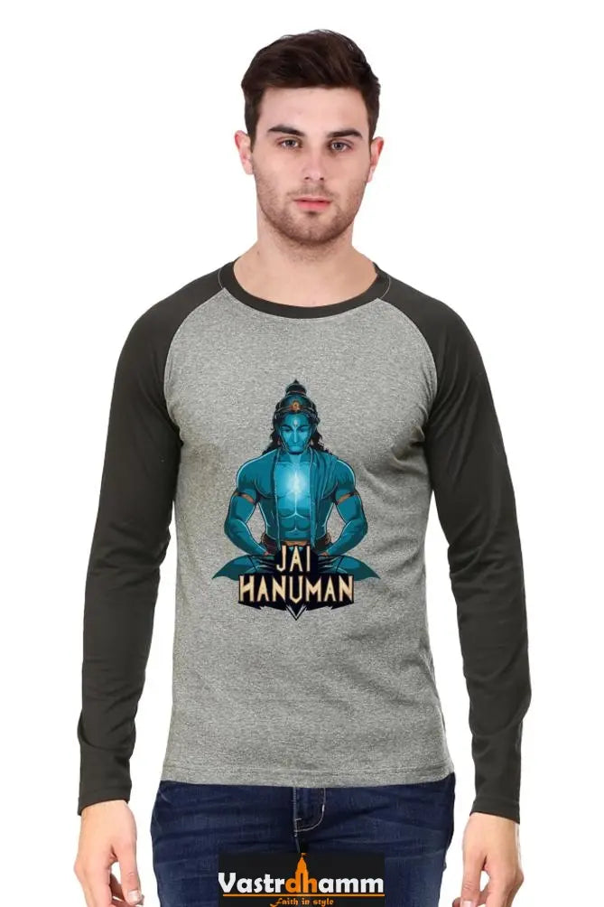 Undaunted Hanuman Ji Raglan T-shirt Vastrdhamm