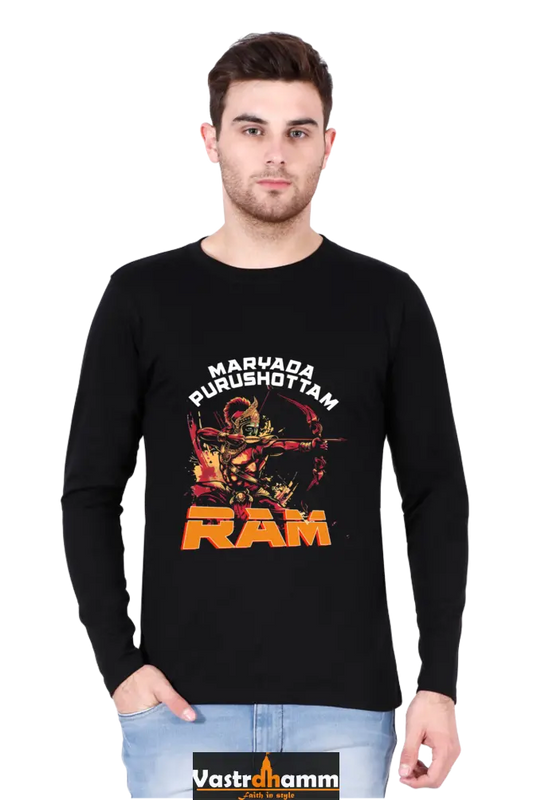 Valiant Ram Ji Round Neck Full Sleeve T-Shirt For Men Vastrdhamm