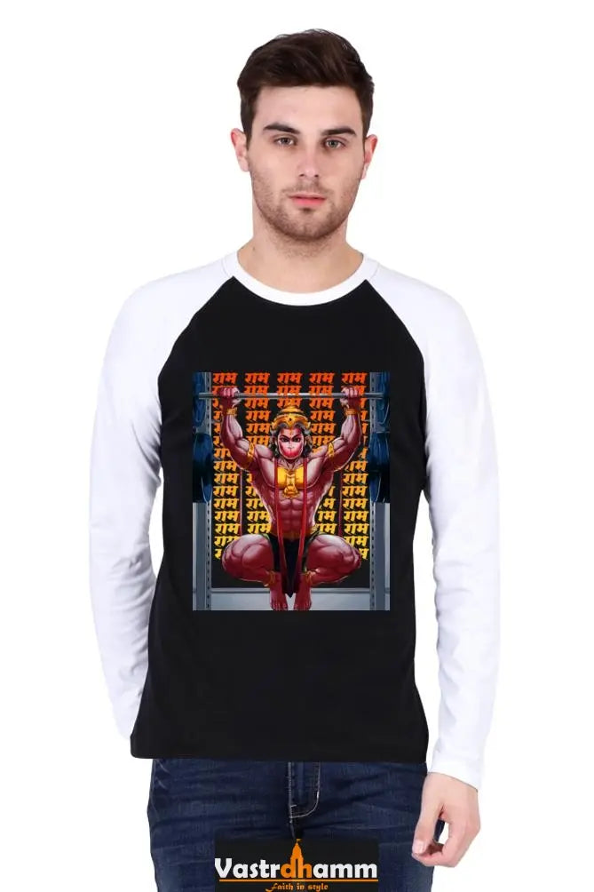 Valorous Hanuman Ji Raglan T-shirt Vastrdhamm