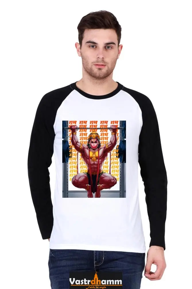 Valorous Hanuman Ji Raglan T-shirt Vastrdhamm