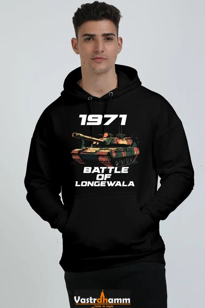 Victory at Longewala Oversized Hooded Sweatshirt T-Shirts for Men Vastrdhamm